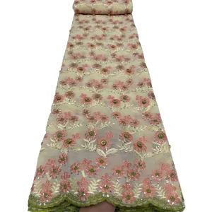 African Lace Fabric Nigerian Lace Fabric High Quality Embroidered Wedding Lace Fabric with Stones