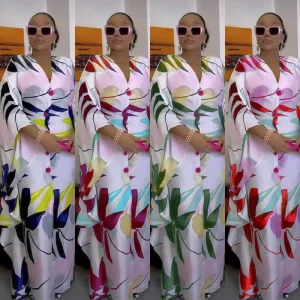 African Maxi Dresses for Women Plus Size Boubou Nigerian Lady Outfits