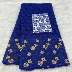 African Textile Embroidery Eco Friendly Woven Brocade Fabric Cotton for Voile Lace Home Textile Austria Lace