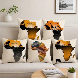 African Tribal Girl Throw Pillow Cover Soft Polyester Black Art Portrait Cushion Case Accent Shell for Living Room