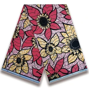 African Wax Batik Fabric Floral Patterns Traditional Printed Clothing Home Decor Materials for Boys Bags Curtains Covers