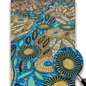 African Wax Batik Fabric with Diamond Inlay Design, Eco-Friendly Lightweight for Clothing, Bags, Curtains, Home Decor