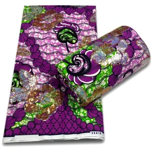 African Wax Prints Fabric Combed Yarn Type Plain Style Poplin Weft Knitted for Women’s Denim Outfits and Dresses