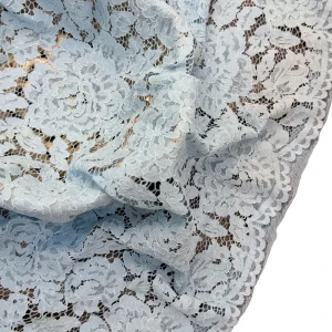 African White Paisley Pattern Chantilly Nigerian Hollow Out Knit Lace Fabric for Wedding Dress Bridal Gown in Stock