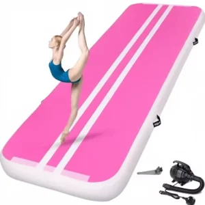 Air Gymnastics Track Tumbling Mat 4 Thick 10 13 16 Ft Inflatable Waterproof Training Home Use Pump