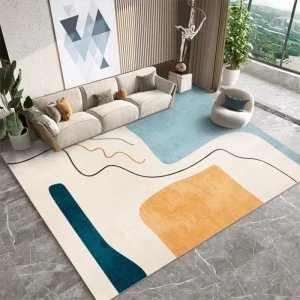 Alfombras 3D Rectangle Modern Carpet and Area Rugs for Living Room and Bedroom Large Size Crystal Velvet Fabric Room Carpets