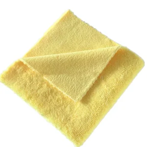 All Purpose 16″x16″ Edgeless Microfiber Car Towel 320gsm Detailing Buffing Yellow Towels Auto Cleaning Towels