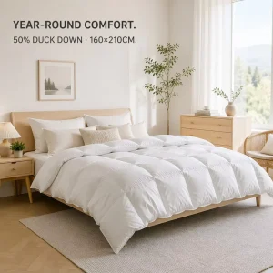 All Season 50% Duck Down Duvet Year Round Warmth Cotton Comforter Sets Bedding Luxury Quilts Factory