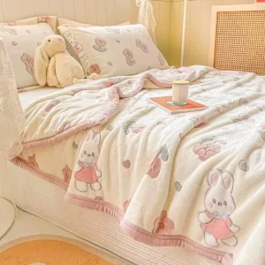 All Season 50×70 Inches Super Soft Fluffy Fleece Throw Blanket Super Warm for Winter Use Couch Bed Solid Raschel Knitted Blanket