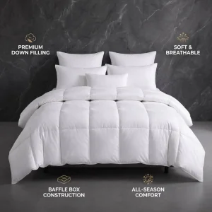 All Season 90% Duck Down Duvet Spring Autumn Warmth Breathable Bedding Comforter Insert Soft Cotton Quilt