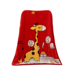 All-Season Children’s Knitted Double-layer Warm Soft Fleece Anti-Bacteria Animal Pattern Baby Cloud Blanket for Kids