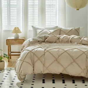 All Season Comforter Set With Pintuck Quilts Bed in a Bag Flat Sheet Fitted Pillowcases Pillowshams