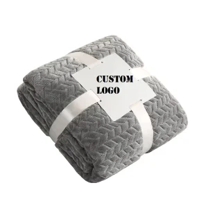 All Season Custom Size Solid Color Blankets Throw Home Textile Winter Cozy Soft Warm Flannel Fleece Sofa Bed Blankets