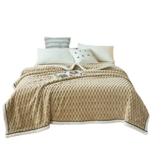 All Season Fabric Throw Blanket Soft 100% Polyester Fleece Bed Blanket