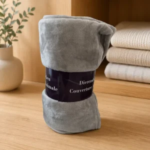 All Season Fleece Throw Blanket Soft Mink 100% Polyester Woven Solid Anti Pilling Portable for Sofa Chair Couch Bed