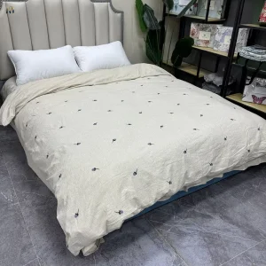 All-Season Hemp Comforter Duvet Cover Luxurious Embroidered Quilt Cover Breathable Soft Quilts Bedding for Home