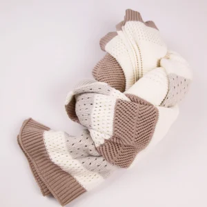 All Season Knitted Thread Blanket Factory Direct Mixed Yarn Dyed Chunky Knit Luxury Throw Blanket