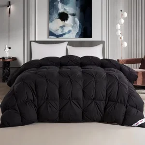 All Season Luxury Hotel Quality Pintuck Style 100% Cotton Pinch Pleat Embroidered OEKO Certified Comforter Machine Washable