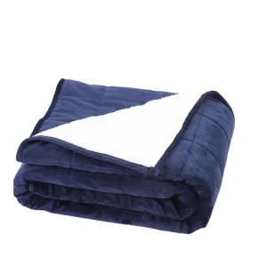 All Season Multi function Navy Blue Reversible Fuzzy Microfiber Luxury Bed Blanket