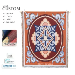 All Season Portable Camping Jacquard Woven Blanket Personalized Customized Moroccan Inspired Boho Tapestry Blanket