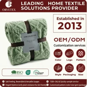 All Season Portable Knitted Flannel Throw Blanket Home Office Custom Size Logo Rectangular