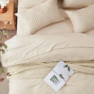 All Season Single Bed Duvet Cover Set Striped Pattern Soft Lightweight Bedding Set With Pillowcase Plain Color Quilt Bedding Set