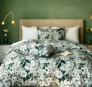 All-Season Skin-Friendly Hypoallergenic Vintage Botanical Printed Bedding Set