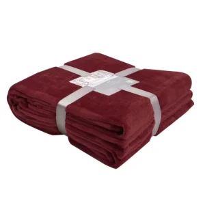 All Season Solid Color Flannel Fleece Throw OEKO TEX Certified Soft Single Layer Bed Blanket for Gifting and Hotel Supply