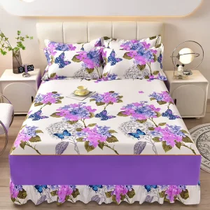 All Seasons Twin Bed Skirt Platform Ruffled Skin Friendly Polyester 500TC Plain Dyed Customized Size Multiple Colors Home Hotel