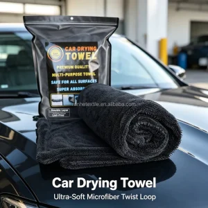 All Sizes Edgeless Double Layer Twist Loop Microfiber Car Drying Towel Ultra Absorbent Car Wash Detailing Cloth