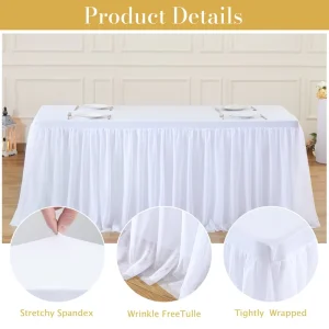 All around Disposable Waterproof Eco Friendly Tablecloth Set for Wedding Festival Birthday Party Decoration with Table Skirt