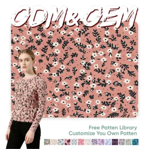 Allover Printed Rib Knit Fabric in Bamboo Spandex for Pajama Sleepwear Babywear Kidswear Factories Factory Production