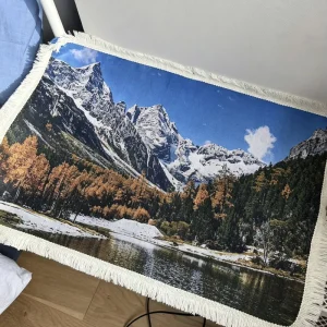 Alpine Scenic Pastoral Style Cotton Yarn Square Tapestry Multi-Functional Sofa Blanket Art Hanging Decorative Living Room Wall