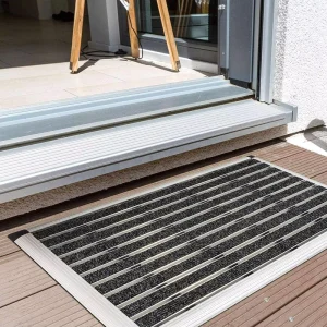 Aluminium Mat With Carpet Inlay Outdoor Indoor Commercial Entrance Floor Doormat Aluminum Profile Entrance Mat