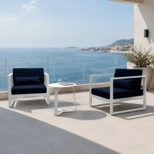 Aluminum Frame Outdoor Sofa Chair Hotel Patio Armchair with Quick Dry Cushion for Hotel Resort Poolside Terrace Project