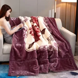 American Embossed Pattern Blanket Bedding Soft Raschel Blanket Single Queen King Warm Weighted