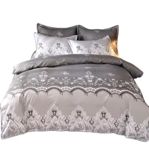 American Lace Geometric Reactive Printing Pattern 100% Polyester Customizable Luxury Modern Three-piece All-Season Bedding Set