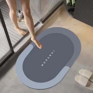 American Modern Luxury Shower Bathroom Door Mat Non slip Absorbent Diatomite Bath Mat