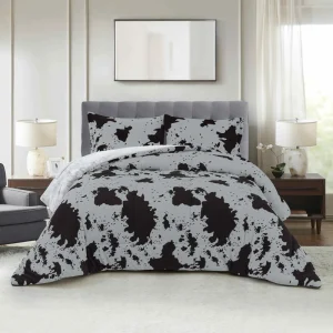 American Style 200TC Polyester 3 Piece Washable Plush Comforter Set Double Face Sherpa