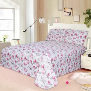 American Style 4 Piece Polyester Bedding Set with Floral Pattern 500TC Woven Fabric Customizable