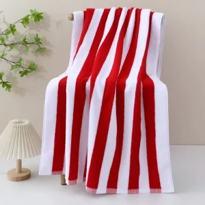 American Style Cotton 32 Yarn dyed Blue and White Striped Beach Towel Soft Comfortable Coloured Jacquard Bath Towels