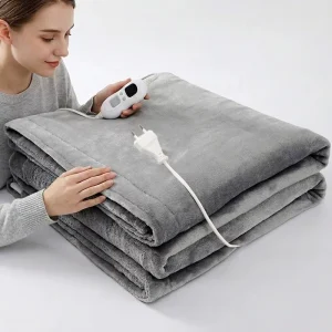 American Style Customizable Flannel Electric Heated Throw Blanket Overheat Protection Temperature Control Wearable