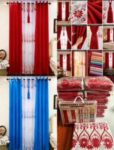 American Style Embroidery Sheer Curtain Set Jacquard Lace Window Curtains Rideau for the Living Room Bedroom
