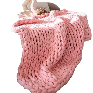 American Style Linen Chunky Blanket Super Soft Cozy Chunky Knit Blanket Eco friendly