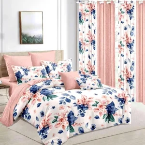 American Styles Custom 8 10 Pieces Flower Pattern Duvet Cover Set Sheet With Curtains