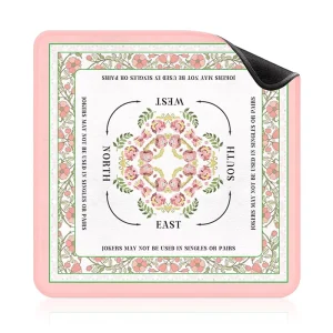 American style Abstract Floral Natural Rubber Mahjong Table Mat Locked Edges Best selling Chess Card Game Mat Thickened Quiet