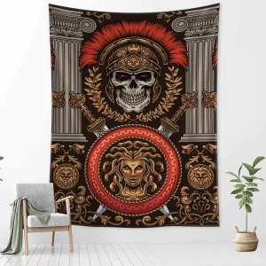 Ancientn Viking Tapestry Wall Hanging Norse Runes Tarot Tapestrys Warship Witchcraft Tapestries Aesthetic Bedroom Decoration