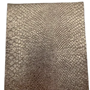 Animal Print Pu Leather Metallic Metal Film Snake Skin Python Imitate Synthetic Leather Textile for Aux Leather Bookmarks