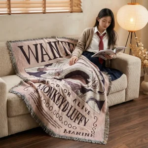 Anime Jacquard Woven Blanket Custom 130x160cm 4.3×5.2ft Sofa Blanket Wall Decor Beach Picnic Camping 1pc MOQ Home Use Decor