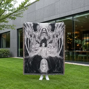 Anime Woven Blanket 130x160cm Jacquard Tapestry Style Home Decor Blanket for Sofa Wall and Dorm Room